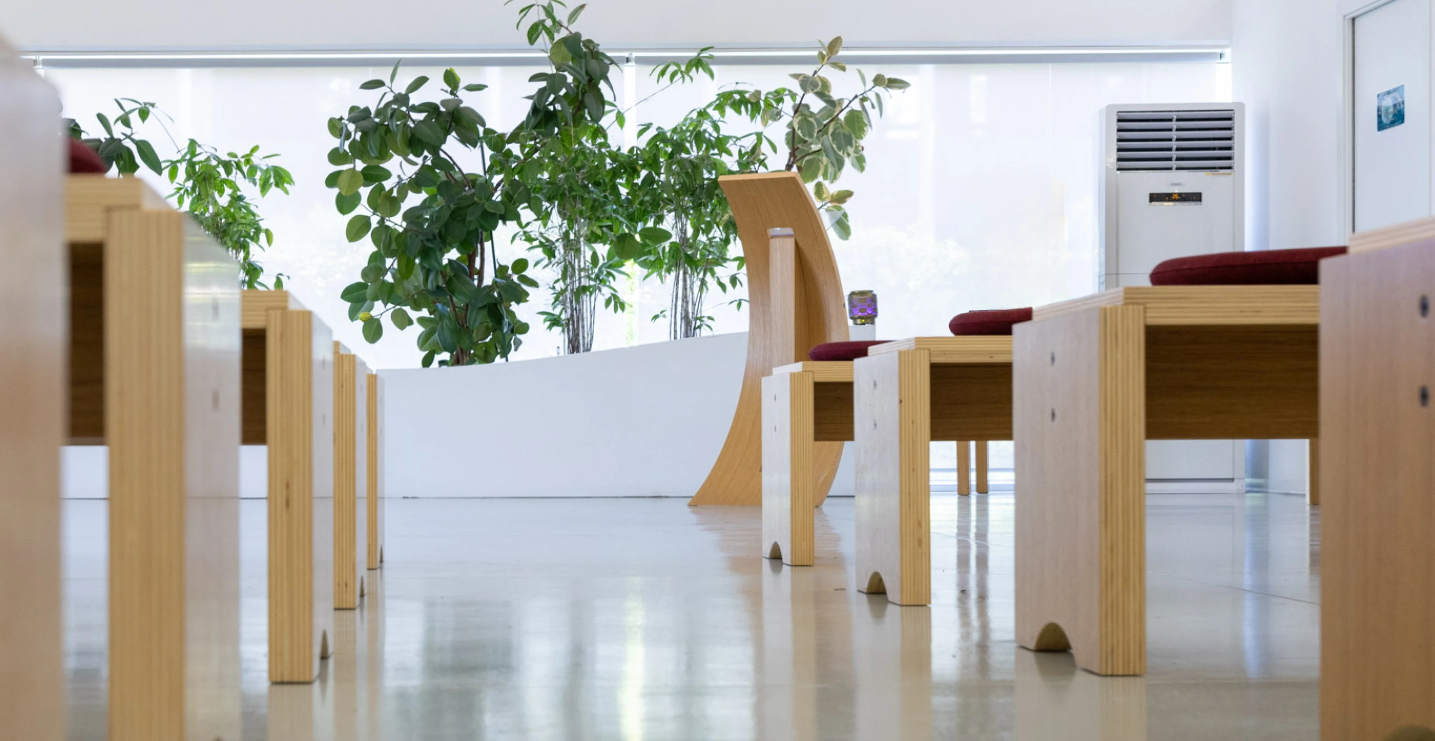 sala del commiato di Spinea inquadratura da sotto